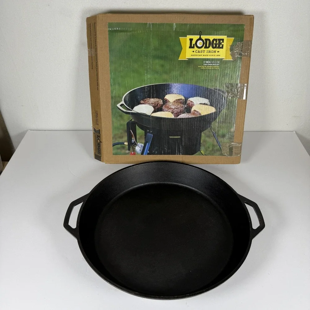 Lodge 17-Inch Cast Iron Skillet 17SK Dual Handle Pre-Seasoned USA Made